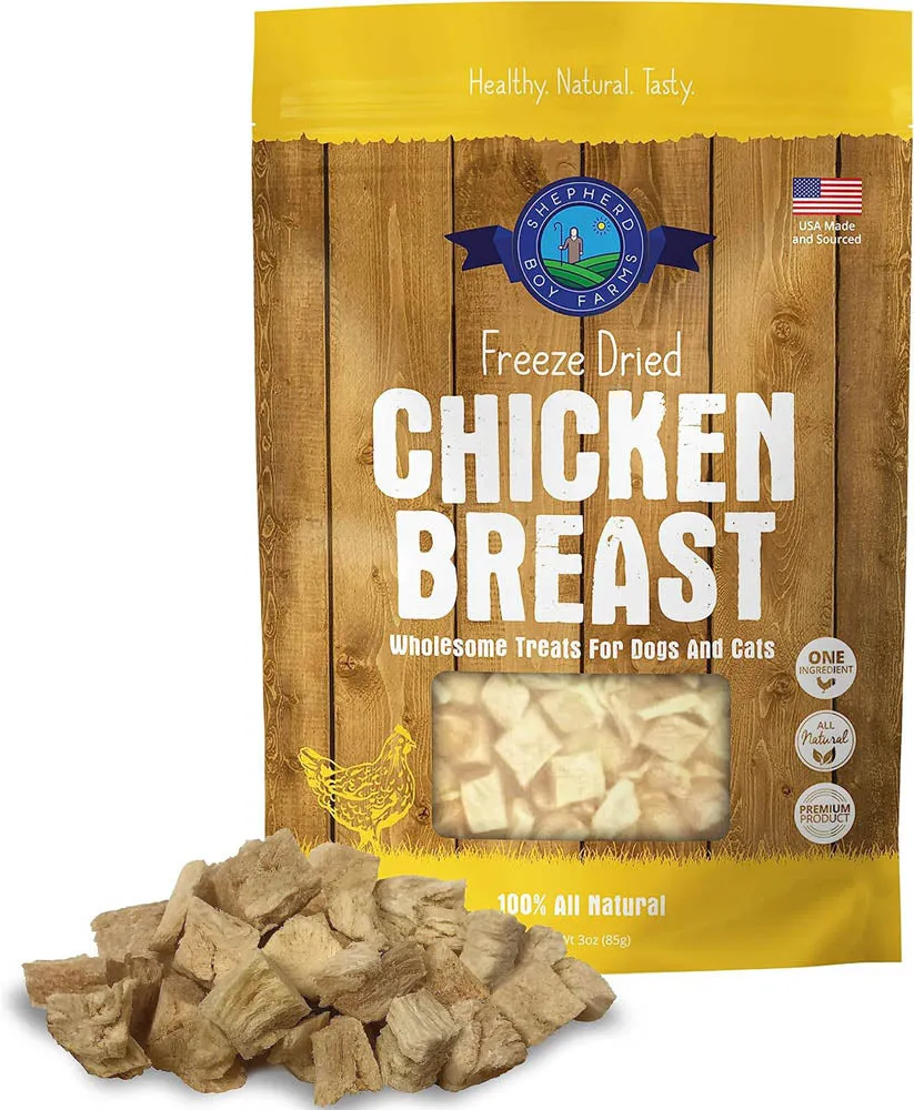 SHEPHERD BOY FARMS Freeze Dried Chicken Breast cat treats, natural cat treats