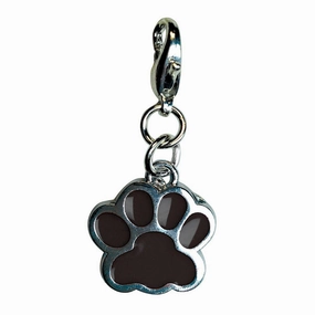 Shiny Black Paw Print Enamel Dog Collar Charm dog collar charm,pet tag