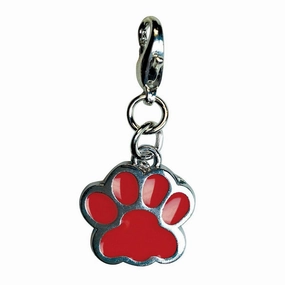 Shiny Red Paw Print Enamel Dog Collar Charm dog collar charm,pet tag
