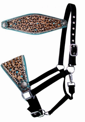 Showman Cheetah & Rhinestone Bronc Halter bird pet,aviary product