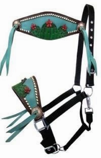 Showman Painted Cactus & 3D Flower Bronc Halter bird pet,aviary product