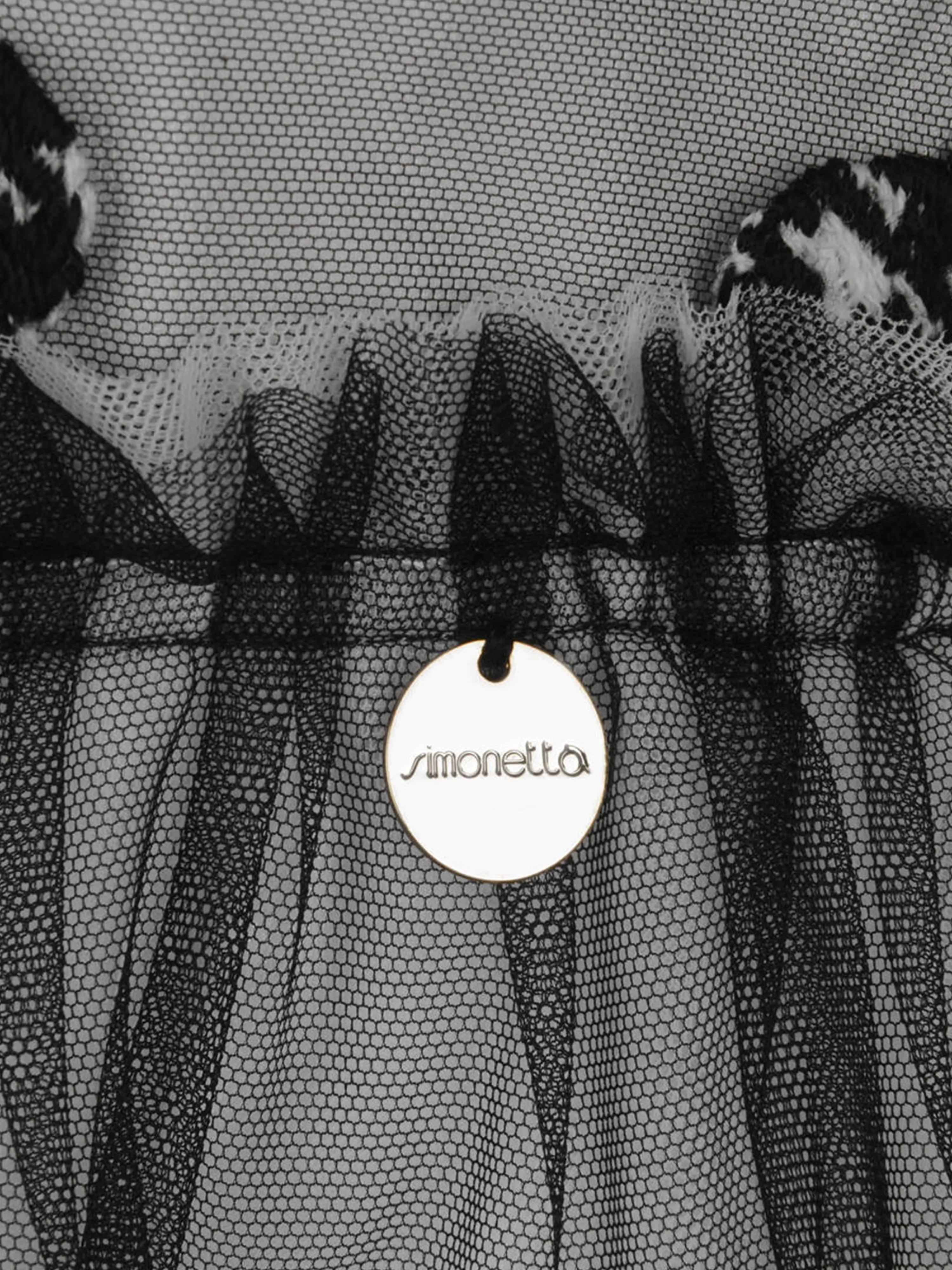 Simonetta  Houndstooth Heart Embroidered Dress