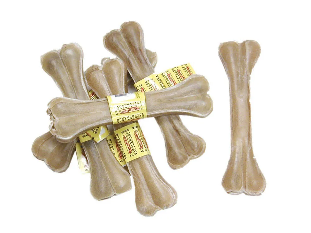 Single Burgham CattleRanch Pressed Rawhide Bone 8.25 in D-6088 adult cat food, best cat food for adults