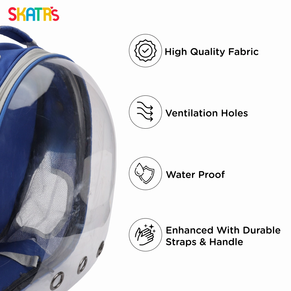 Skatrs Astronaut Space Capsule Carrier Backpack for Cats (Blue)
