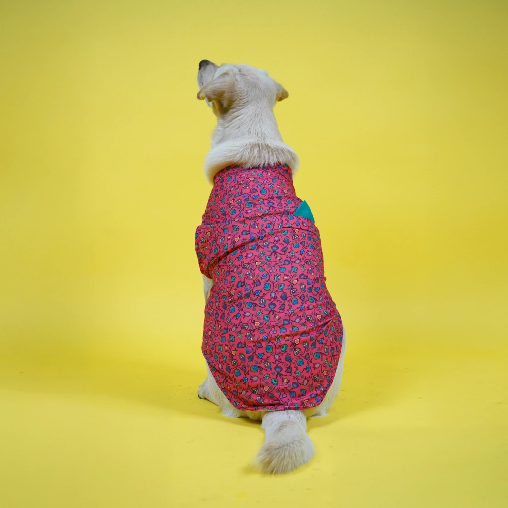Skatrs Bold Fuchsia Printed Kurta for Dogs and Cats (Pink)