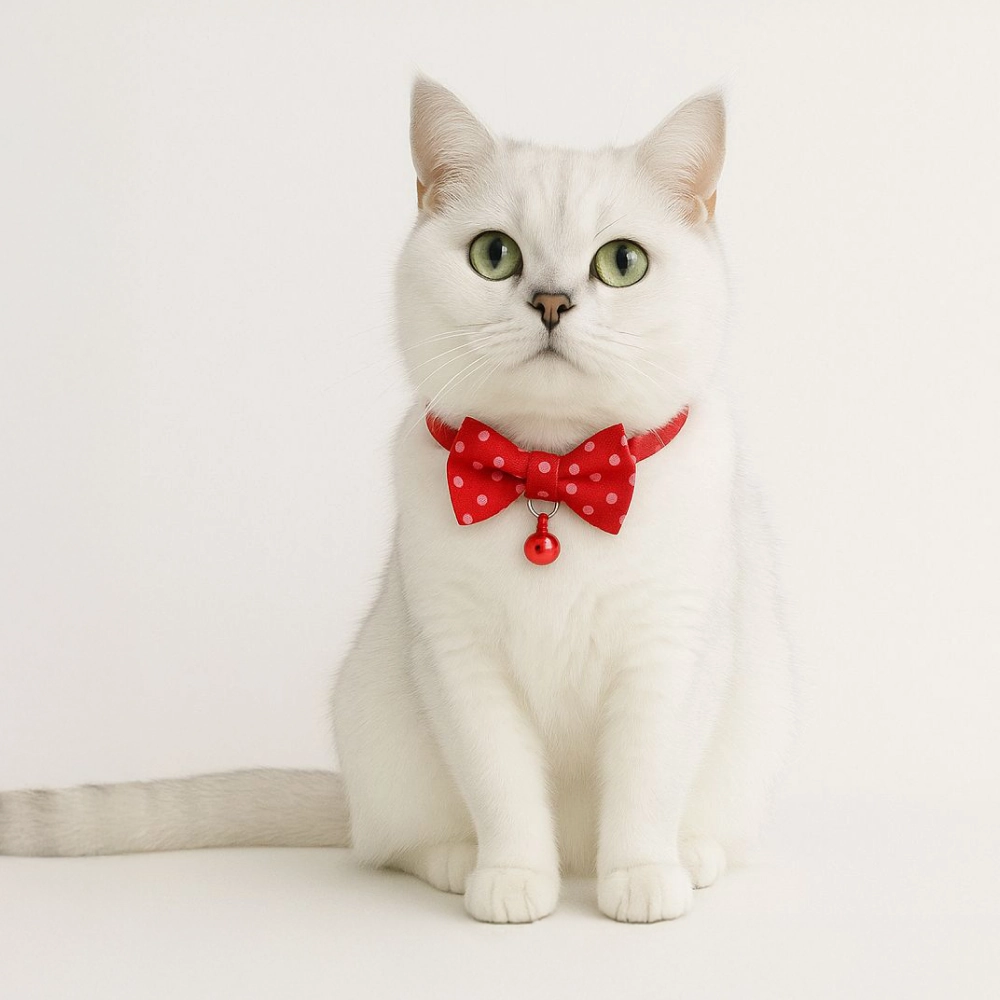 Skatrs Collar with Bow for Dogs and Cats (Red)