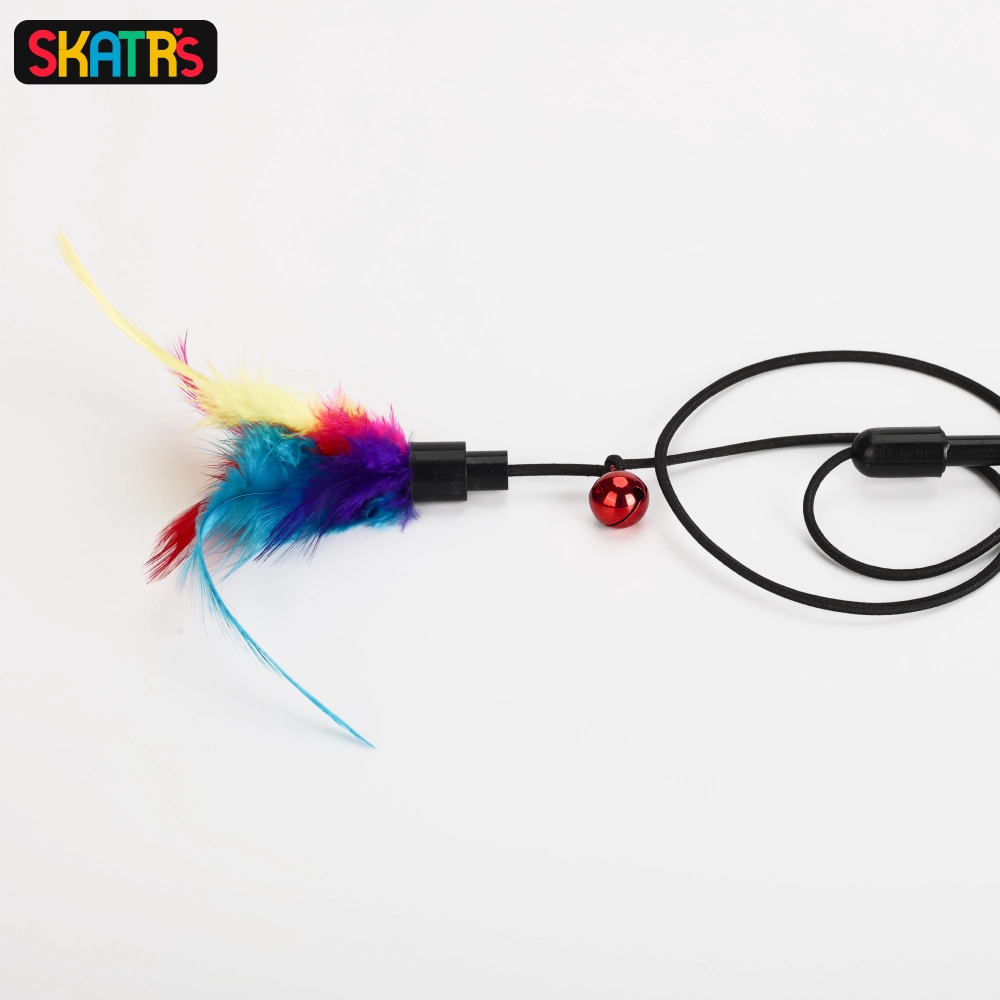 Skatrs Feather Fun Catcher Teaser Playing Stick for Cats