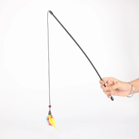 Skatrs Feather Fun Catcher Teaser Playing Stick for Cats