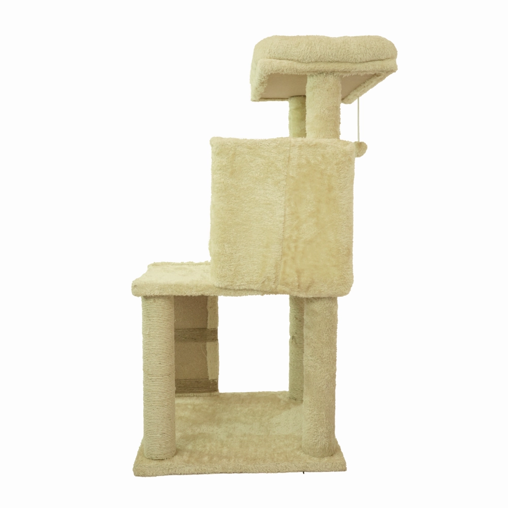 Skatrs Fur Fabric Ladder Jute Rope Scratching Post Cat tree for Cats and Kittens (Beige)