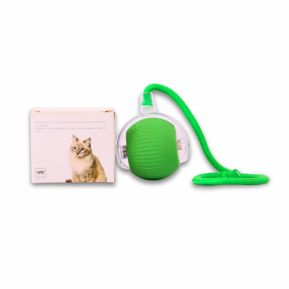 Skatrs Running Ball with String Toy for Cats (Green)