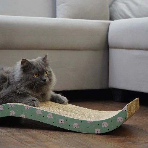 Skatrs Satisfying Wave Cat Scratcher with 2g Premium Catnip Free (Length 51cm)