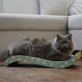 Skatrs Satisfying Wave Cat Scratcher with 2g Premium Catnip Free (Length 51cm)