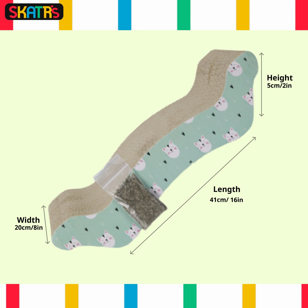 Skatrs Scratch Away Cat Scratcher with 2g Premium Catnip Free