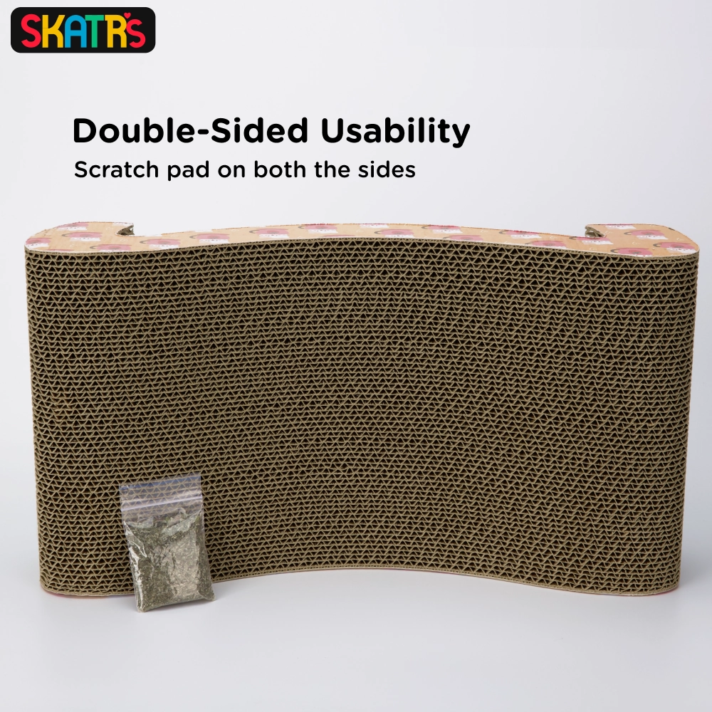 Skatrs Scratch to Purrfection Cat Scratcher with 2g Premium Catnip Free