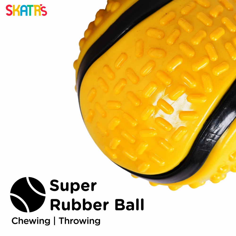 Skatrs Wave Cat Scratcher with Catnip & Yellow Rubber Ball Toy Cat Combo