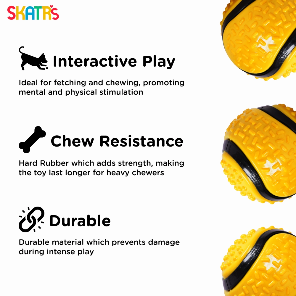 Skatrs Wave Cat Scratcher with Catnip & Yellow Rubber Ball Toy Cat Combo