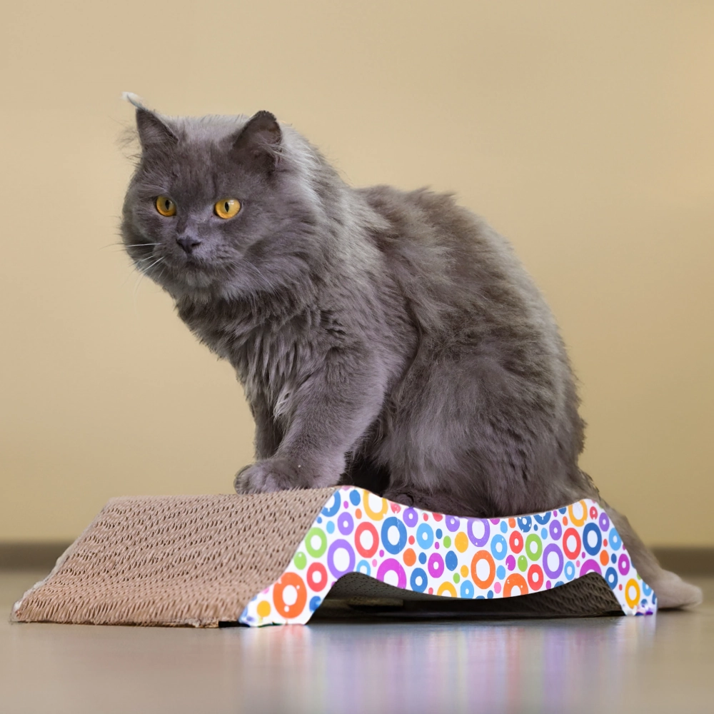 Skatrs Whisker Wonder Corrugated Cardboard Cat Scratcher with 2g Premium Catnip Free