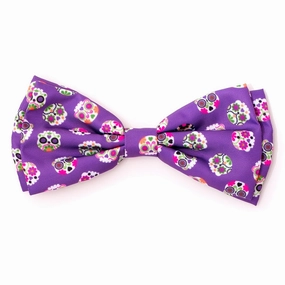 Skeletons Dog Bow Tie Purple dog collar accessory,collar decor