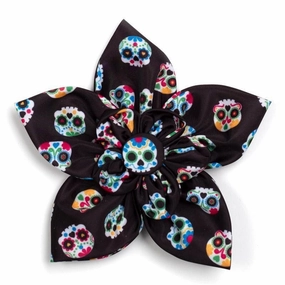Skeletons Dog Collar Flower Black dog collar accessory,collar decor