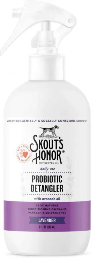 Skout's Honor Probiotic Daily Use Detangler Lavender cat grooming brush, cat shampoo