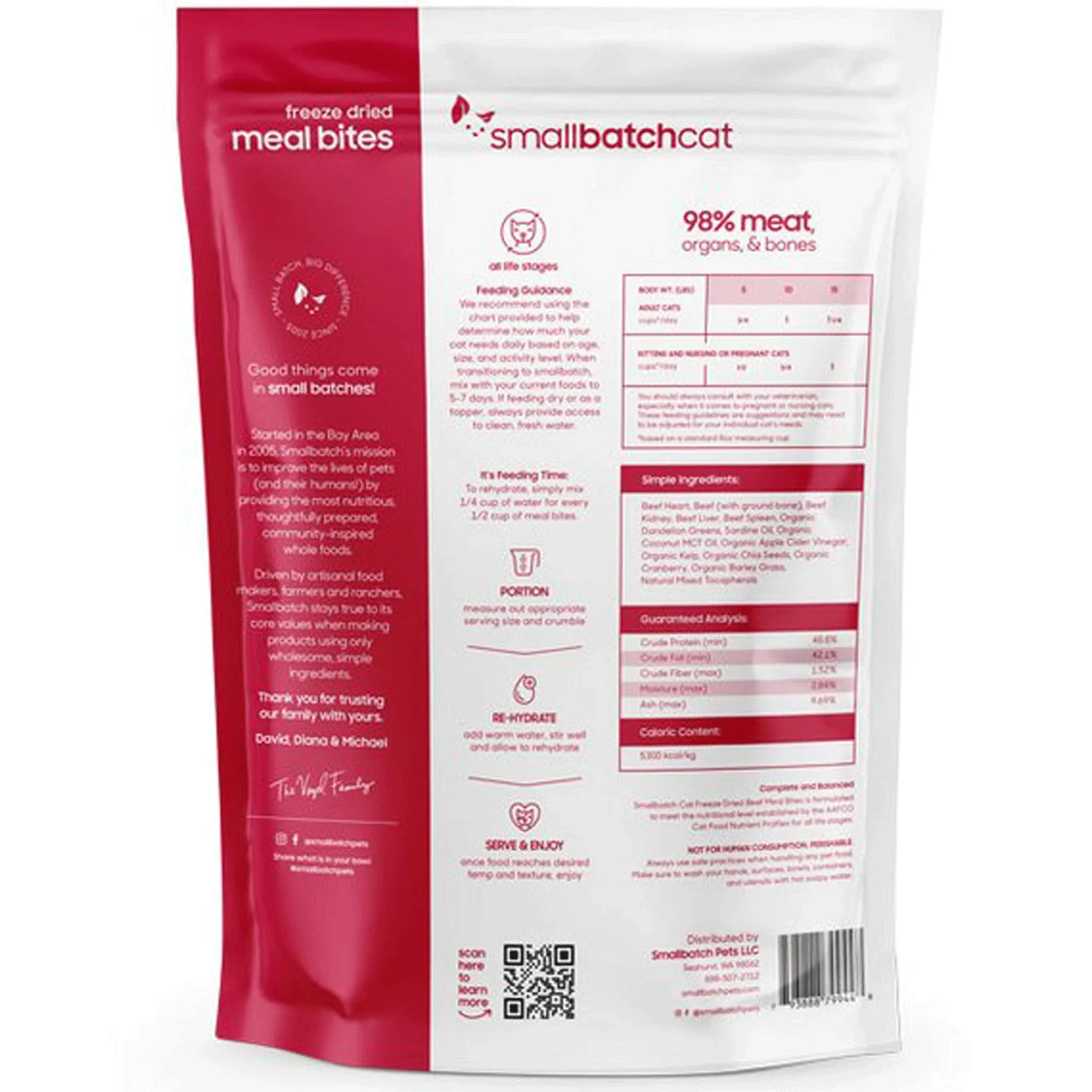 Small Batch Freeze-Dried Meal Bites Beef Cat Food