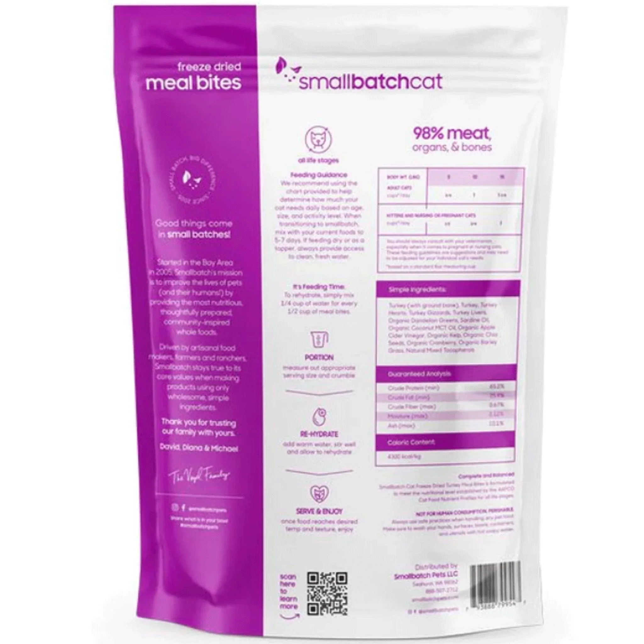 Small Batch Freeze-Dried Meal Bites Turkey Cat Food