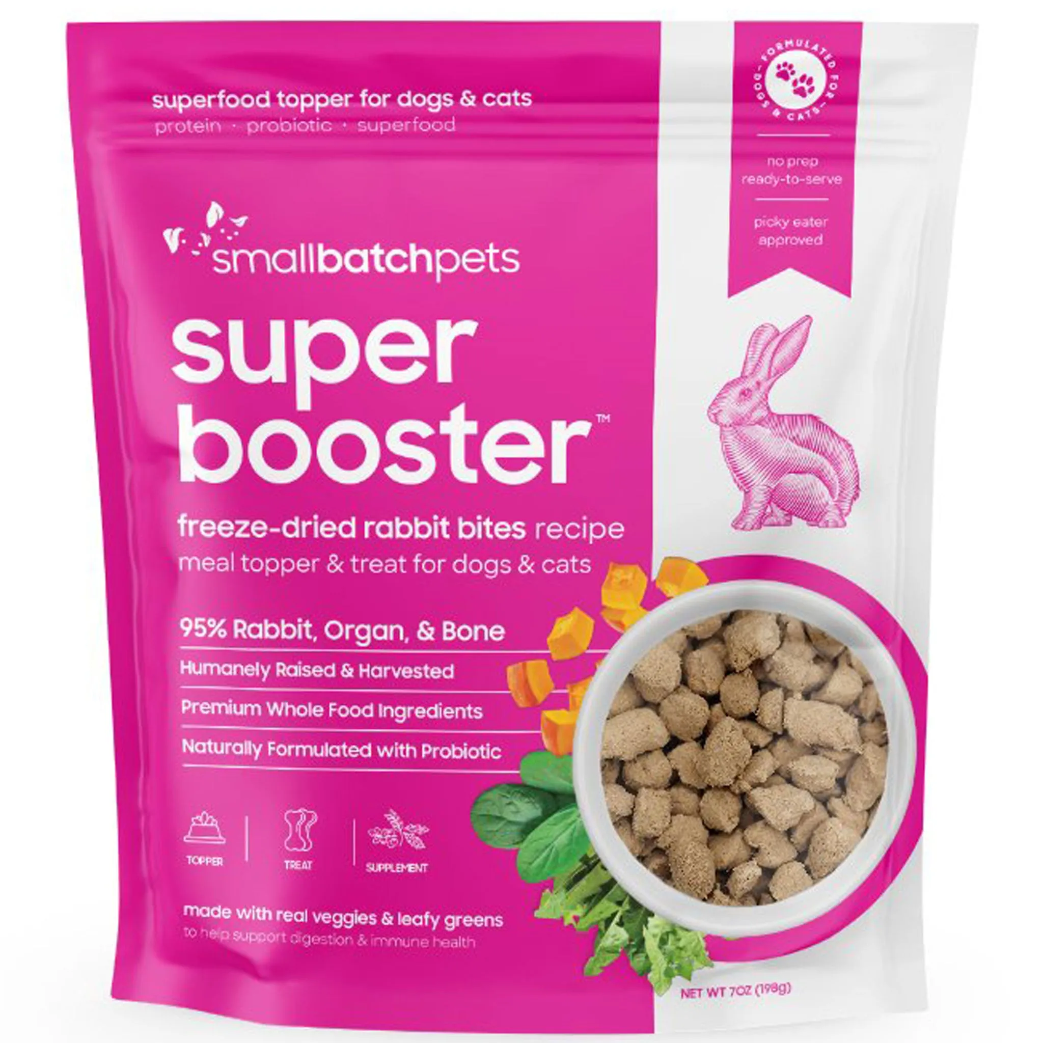 Smallbatch Super Boosters Rabbit Dog Food organic cat food, holistic cat food