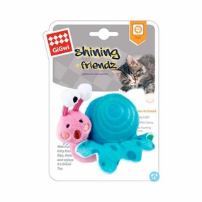 Snail 'Shining Friendz' with Activated LED Light and Catnip cat toy set,cat teaser