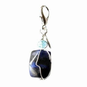 Sodalite Healing Dog Collar Charm Pawmulet dog collar charm,pet tag