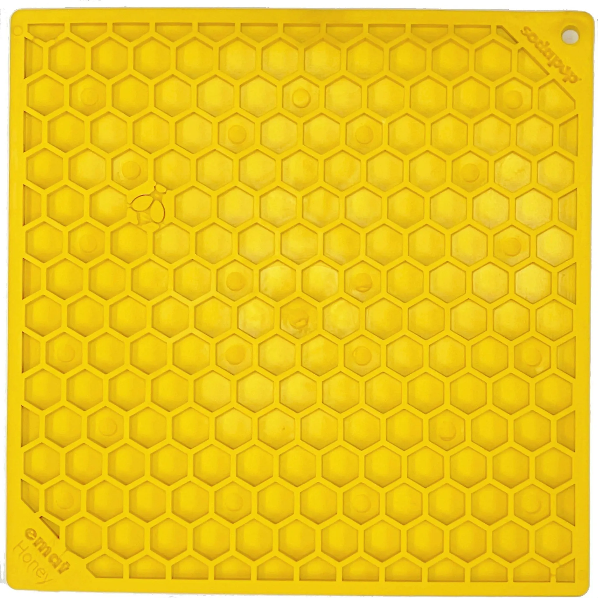 SodaPup Yellow Honeycomb Design eMat Enrichment Lick Mat for Dogs & Cats
