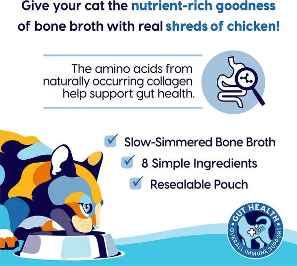 Solid Gold Bone Broth Chicken Shreds Grain-Free Wet Cat Food Topper