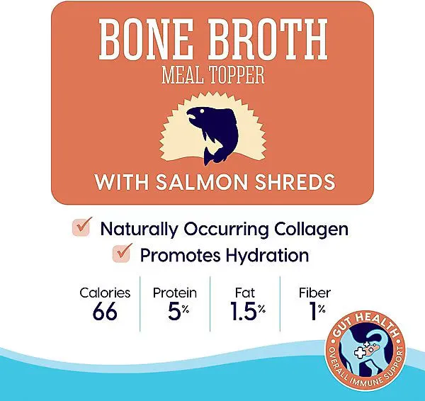 Solid Gold Bone Broth Salmon Shreds Grain-Free Wet Cat Food Topper