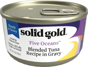 Solid Gold Five Oceans Grain Free Blended Tuna in Gravy Recipe Canned Cat Food wet cat food, canned cat food
