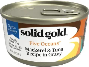 Solid Gold Five Oceans Grain Free Mackerel & Tuna in Gravy Recipe Canned Cat Food grain free cat food, no grain dry cat food