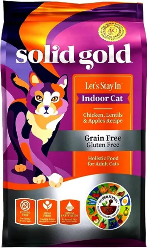 Solid Gold Lets Stay In Indoor Cat Chicken Lentils & Apples Recipe Dry Cat Food indoor dry cat food, healthy cat kibble