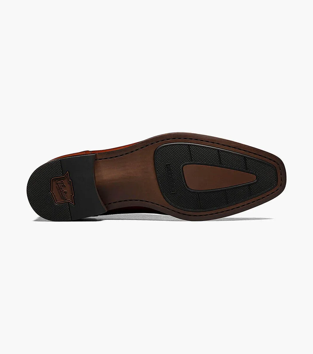SORRENTO Plain Toe Single Monk Strap - Cognac