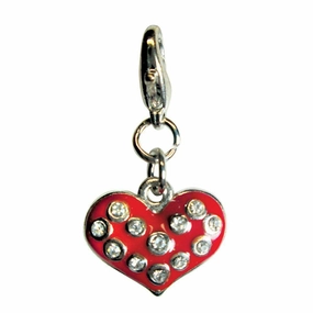 Sparkling Red Heart Enamel Dog Collar Charm dog collar charm,pet tag