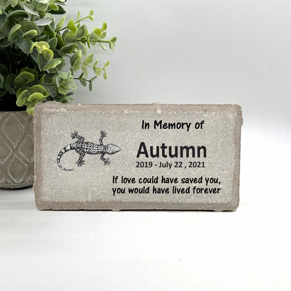 Spotted Gecko Memorial Stone - Leopard Gecko