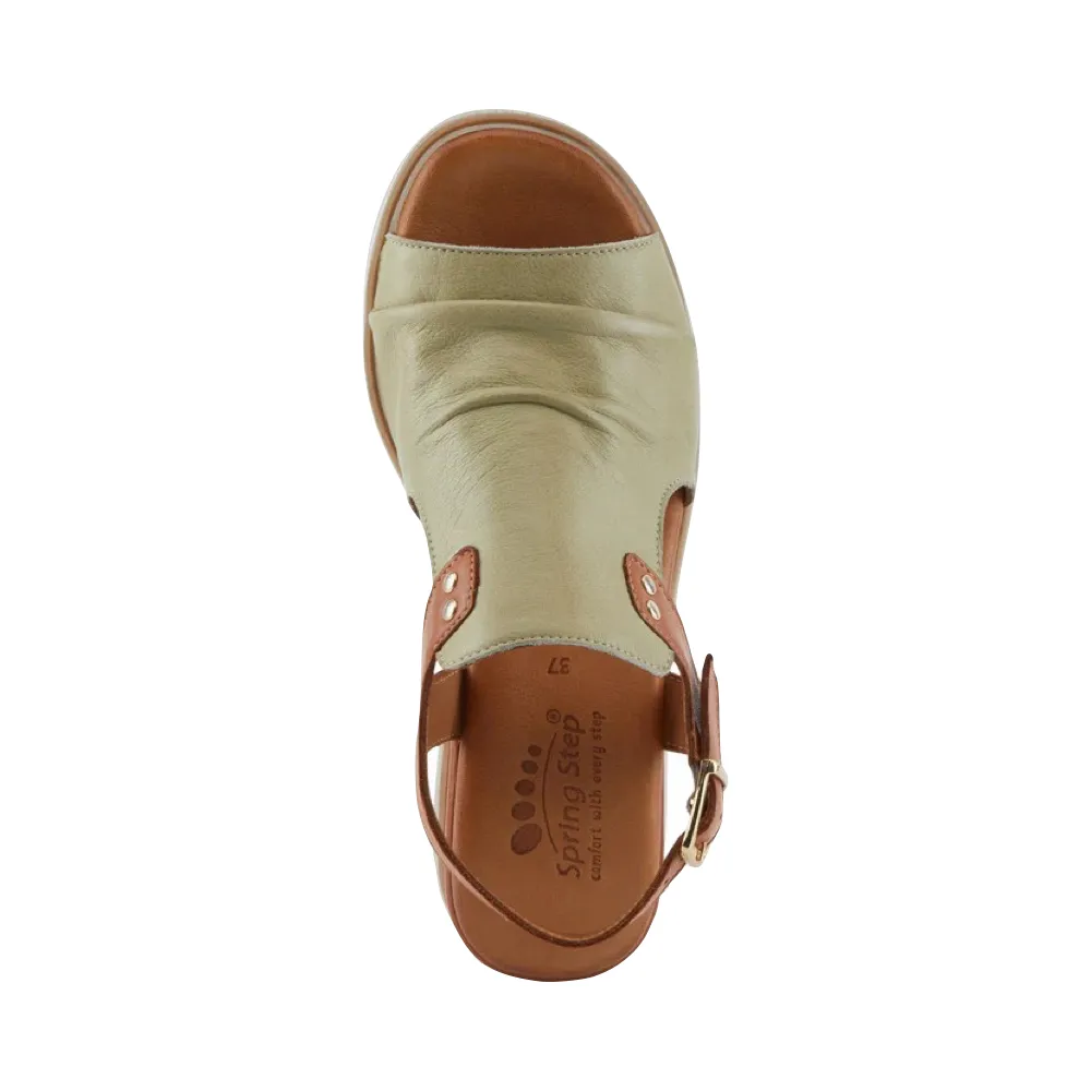 Spring Step Women's Locals Wedge Sandal in Olive Multi
