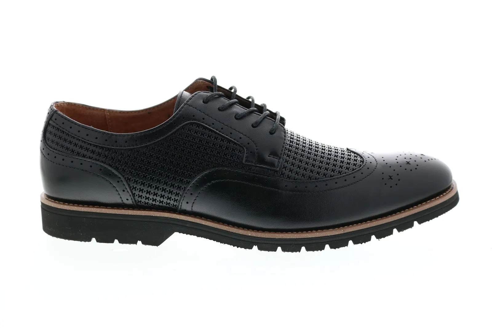 Stacy Adams Emile Leather Wingtip Oxfords Shoes - Black