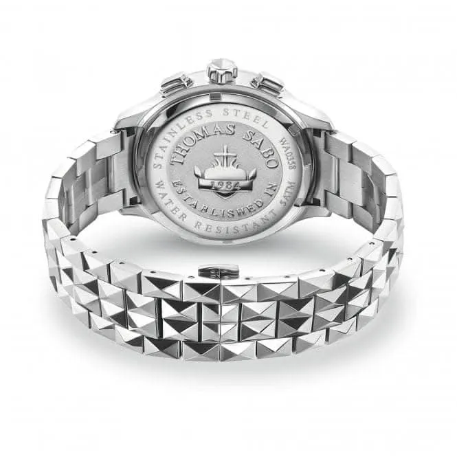 Stainless Steel Dial Black Statement Mens Watch WA0358-201-203