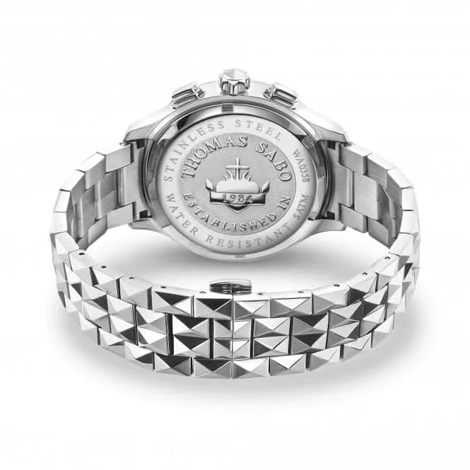 Stainless Steel Dial Black Statement Mens Watch WA0358-201-203