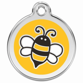 Stainless Steel And Enamel Bumble Bee Yellow Dog ID Tag