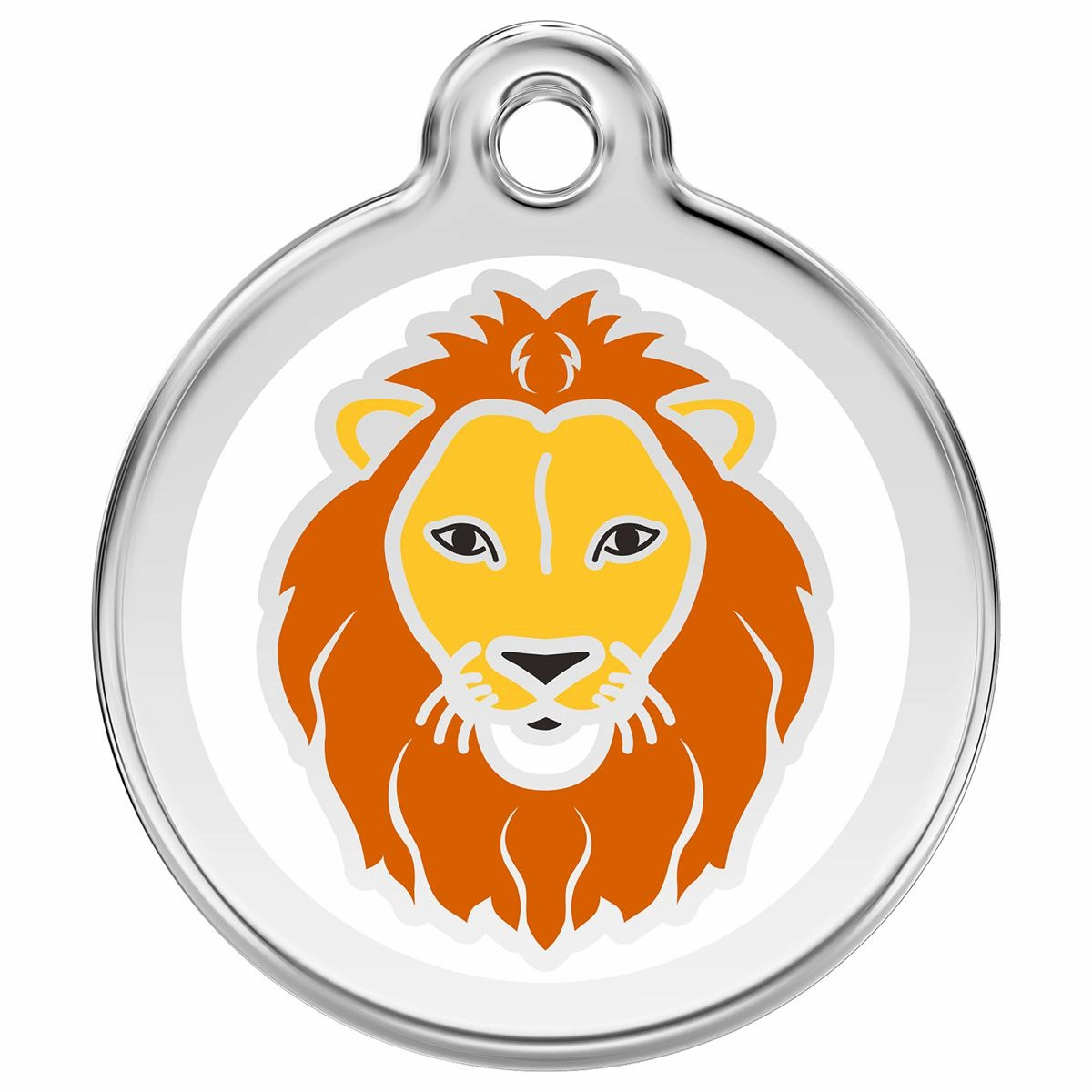 Stainless Steel And Enamel Lion Dog ID Tag