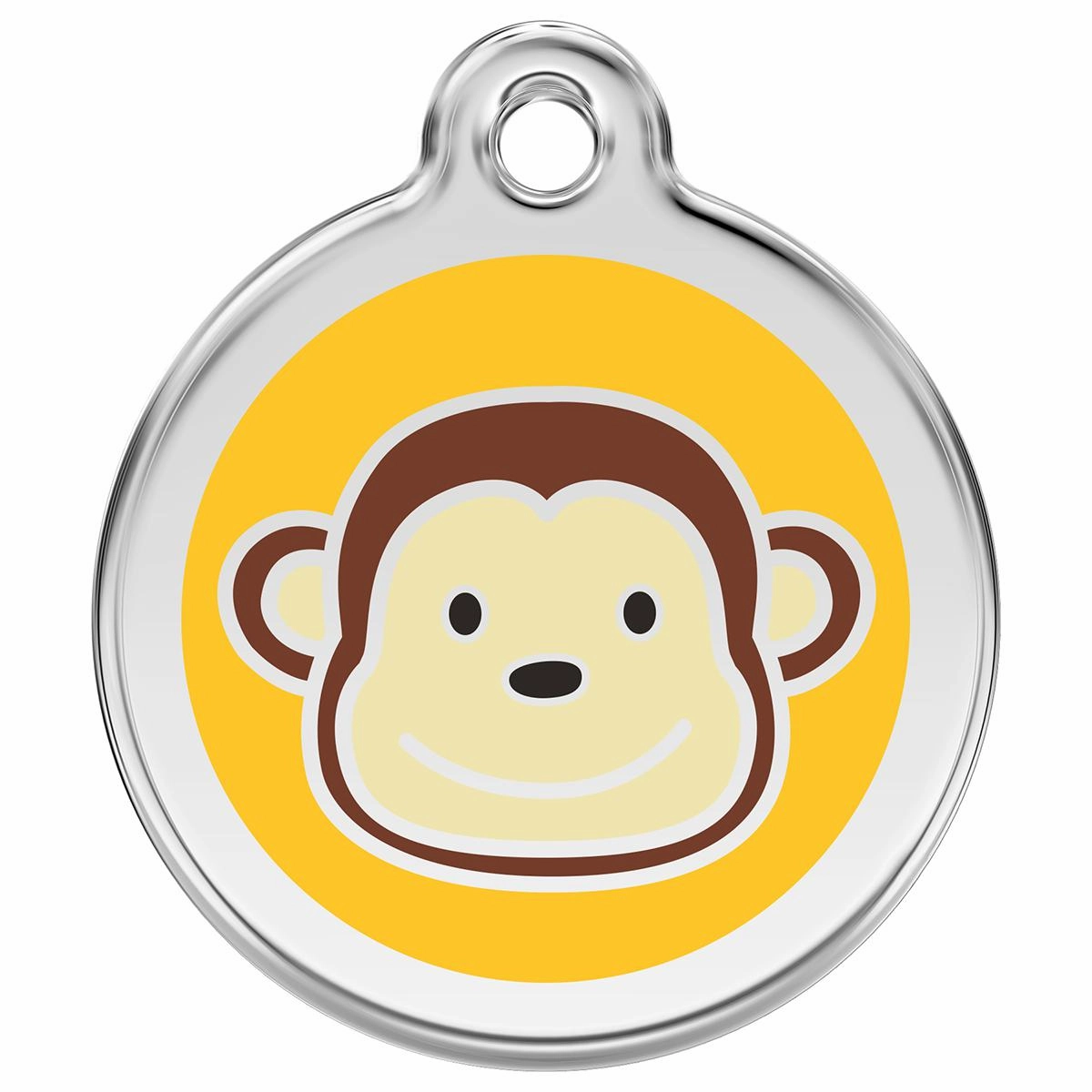 Stainless Steel And Enamel Monkey Dog ID Tag