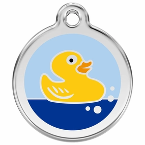 Stainless Steel And Enamel Rubber Duck Dog ID Tag