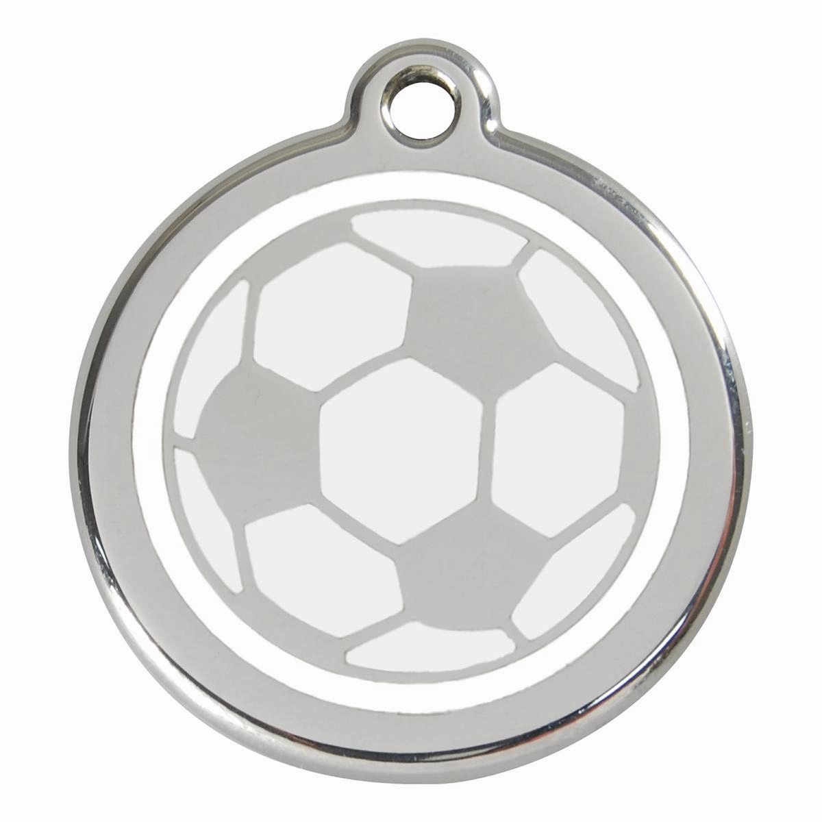 Stainless Steel And Enamel Soccer Ball Dog ID Tag