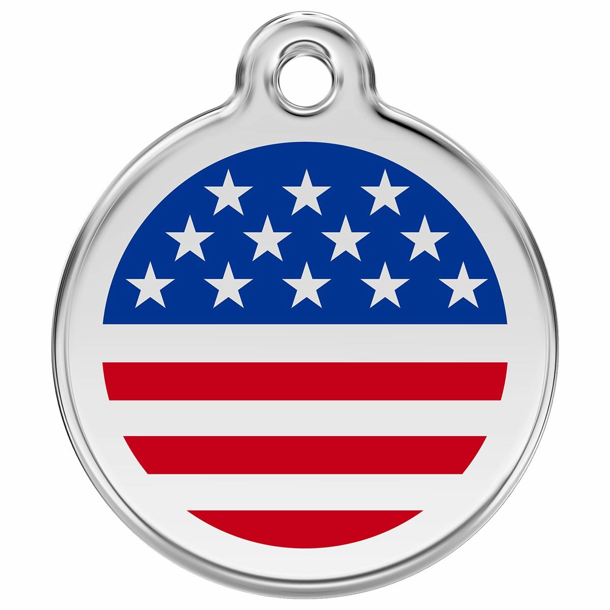 Stainless Steel And Enamel Stars And Stripes Dog ID Tag