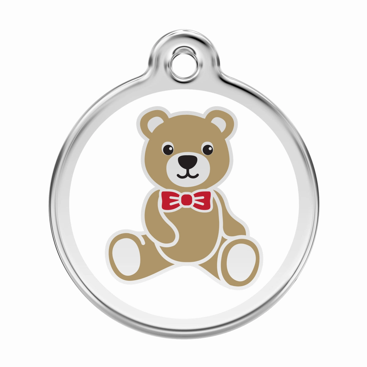 Stainless Steel And Enamel Teddy Bear Dog ID Tag