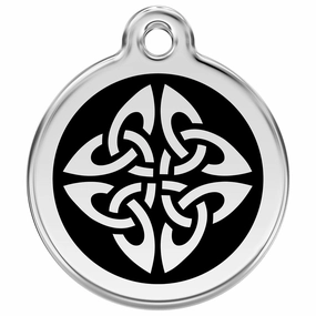 Stainless Steel And Enamel Tribal Arrows Black Dog ID Tag